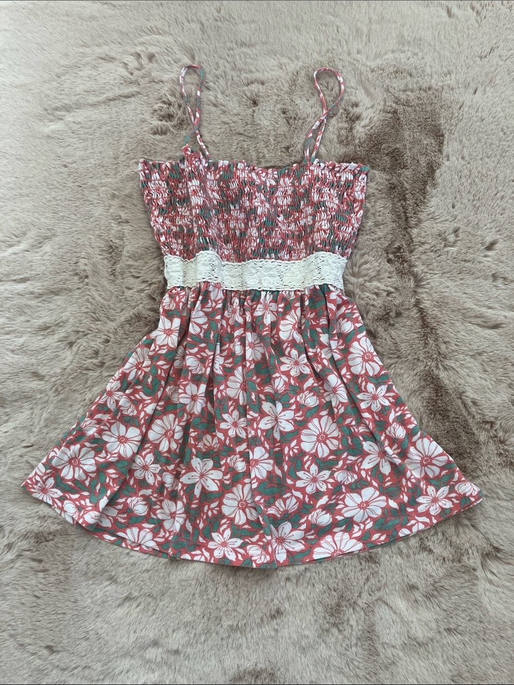 Y2k Charlotte Russe Pink Floral Top Babydoll with Lace Waistband
